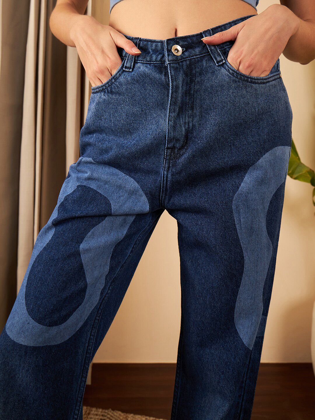 STREET 9 Women Straight Fit High-Rise Clean Look Light Fade Pure Cotton Jeans