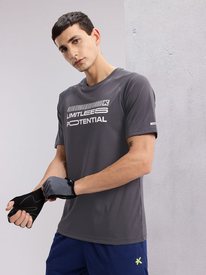 HRX by Hrithik Roshan Typography Print Raglan Sleeves Training T-shirt
