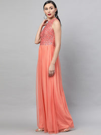 STREET 9 Orange Embellished Maxi Dress
