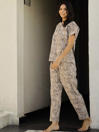 SANSKRUTIHOMES Women Printed Pure Cotton Night suit