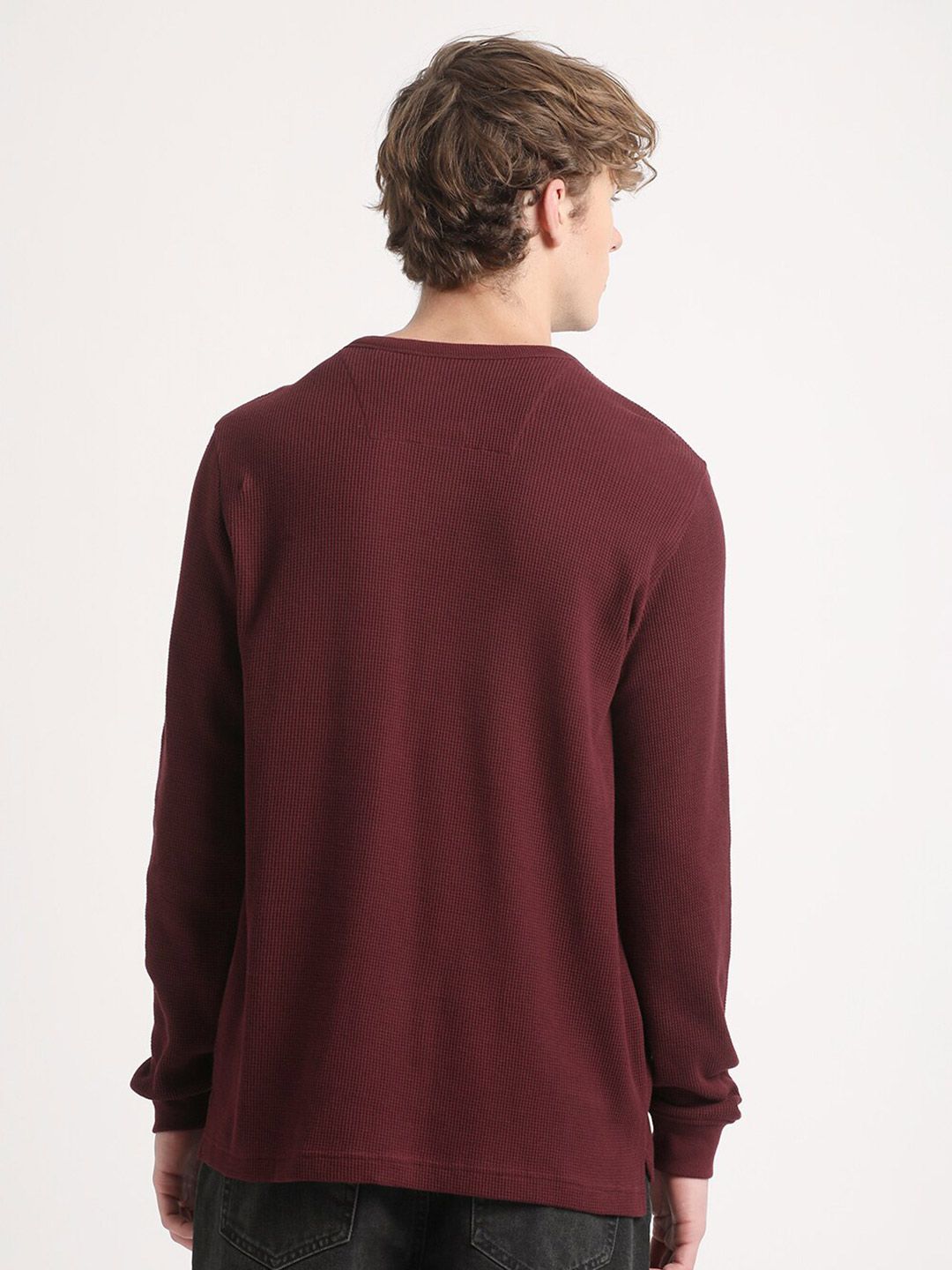 THE BEAR HOUSE Henley Neck Pure Cotton Slim Fit T-shirt