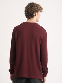 THE BEAR HOUSE Henley Neck Pure Cotton Slim Fit T-shirt