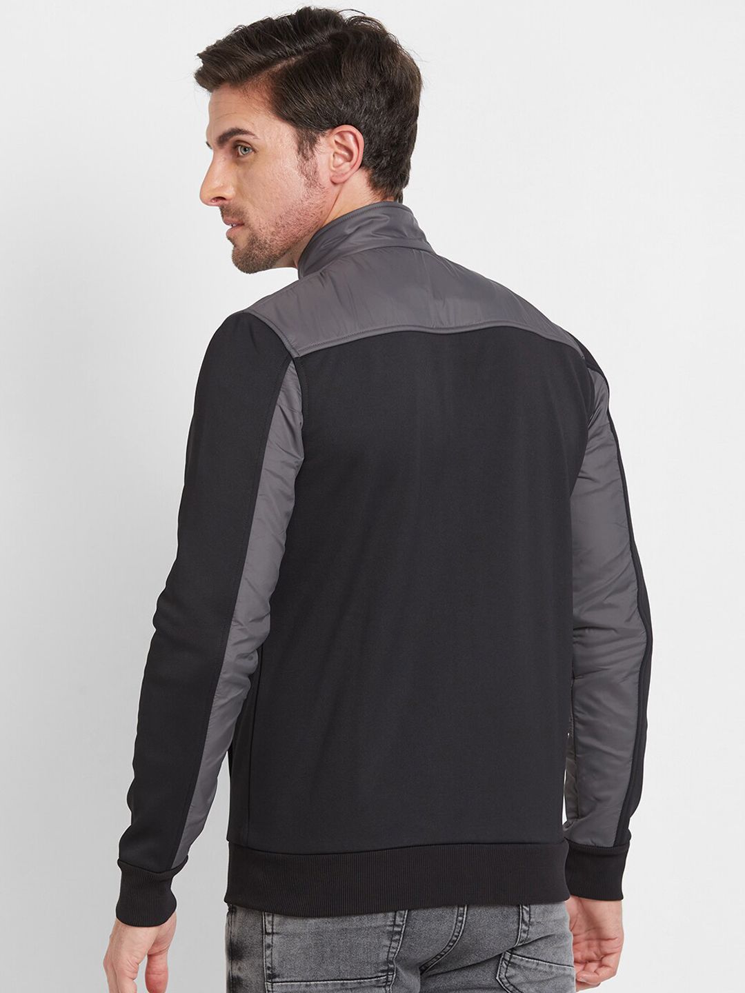 Being Human Men Colourblocked Sporty Jacket with Patchwork