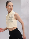 HRX by Hrithik Roshan Typography Print High Neck Crop Running T-shirt