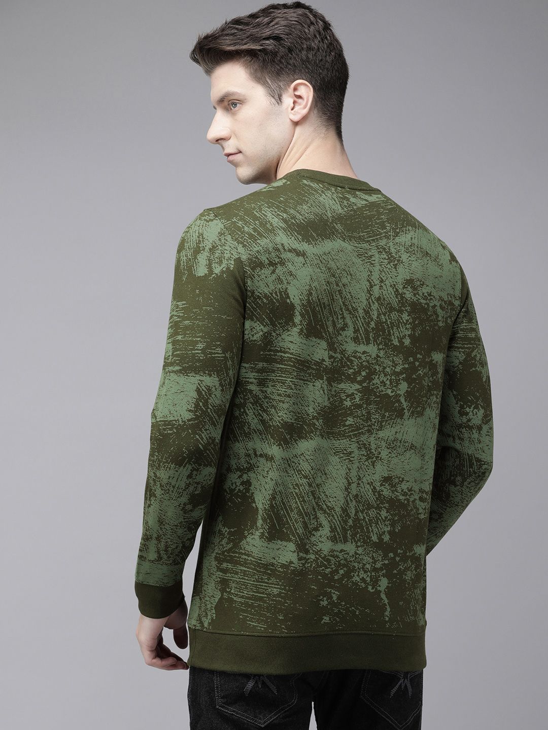 SPYKAR Round Neck Abstract Printed Pullover Sweatshirt