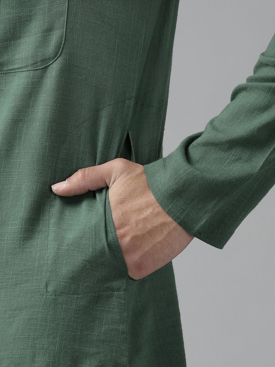 See Designs Men Green Regular Pure Cotton Kurta with Pyjamas