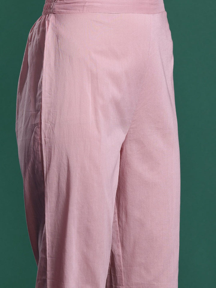 Indo Era Ethnic Motifs Embroidered Pleated Thread Work Pure Cotton Kurta Set