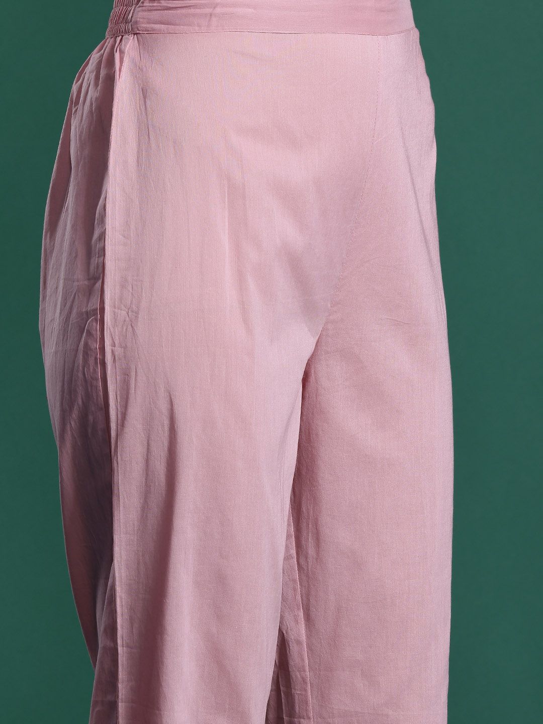 Indo Era Ethnic Motifs Embroidered Pleated Thread Work Pure Cotton Kurta Set