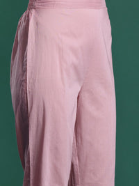 Indo Era Ethnic Motifs Embroidered Pleated Thread Work Pure Cotton Kurta Set