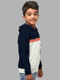 HELLCAT Boys Set Of 2 Blue & Pink Colourblocked Hooded Cotton Sweatshirt