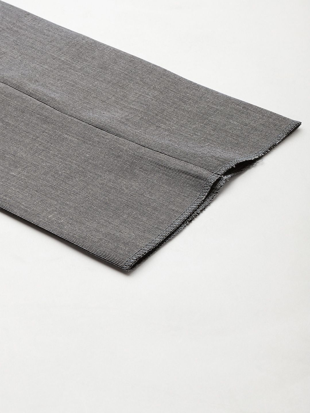 Raymond Men Grey Striped Slim Fit Formal Trousers