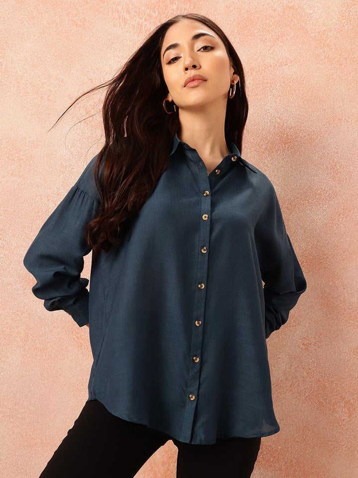 all about you Drop-Shoulder Sleeves Regular Fit Casual Shirt