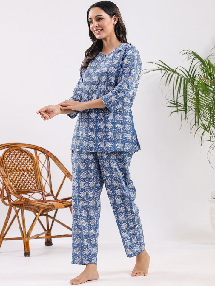 SANSKRUTIHOMES Printed Pure Cotton Night Suit