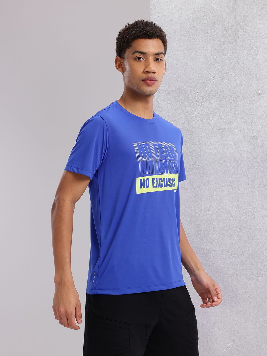 HRX by Hrithik Roshan Men Typography Printed Rapid-Dry Training T-shirt