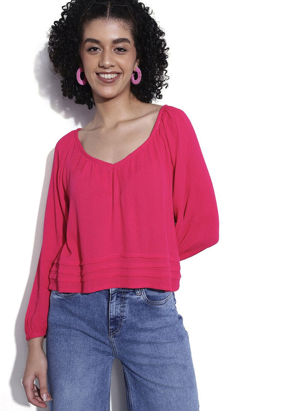 DressBerry Fuchsia Boss Babe Oversized Top