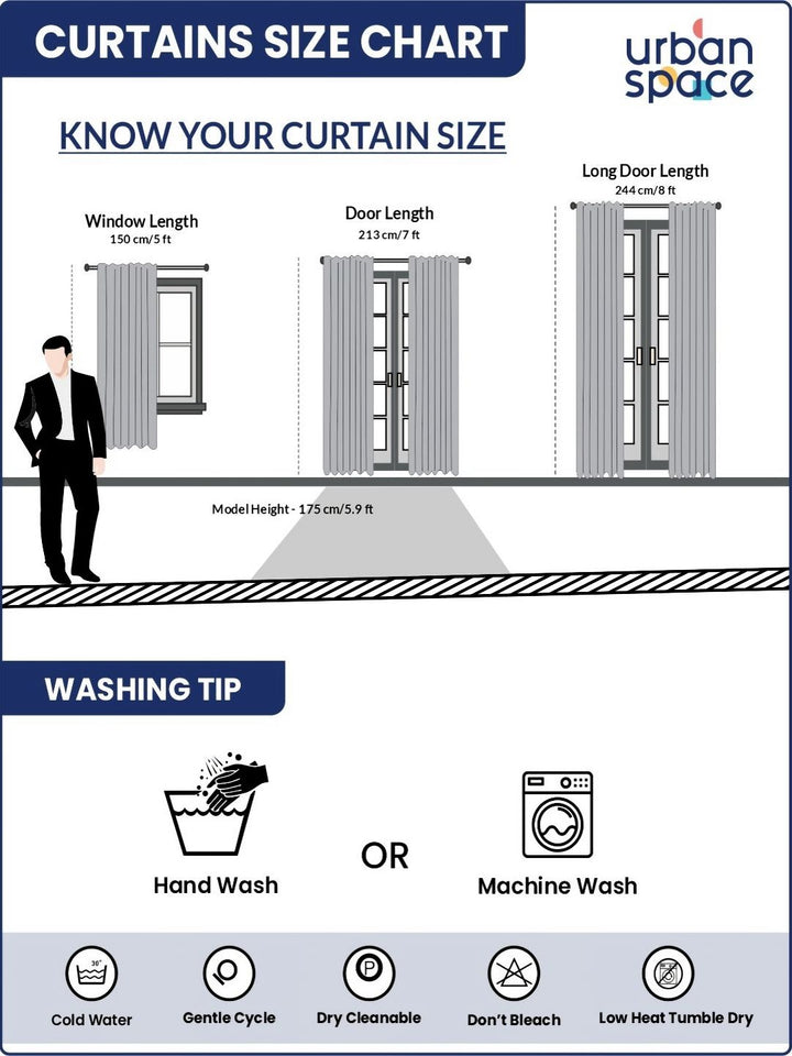 URBAN SPACE Yellow & White Embroidered Door Curtain
