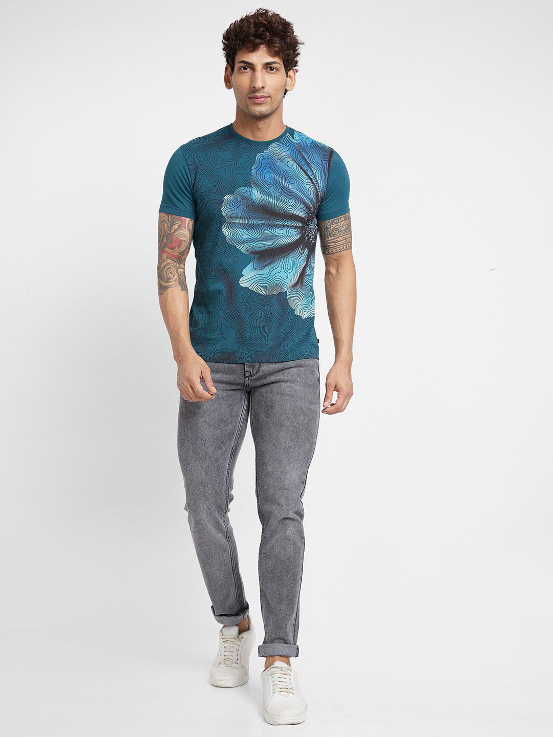 Being Human Floral Printed Cotton T-shirt