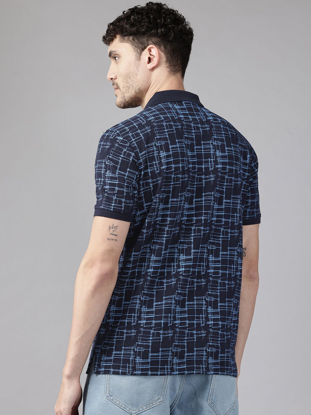 Park Avenue Abstract Printed Polo Collar T-shirt