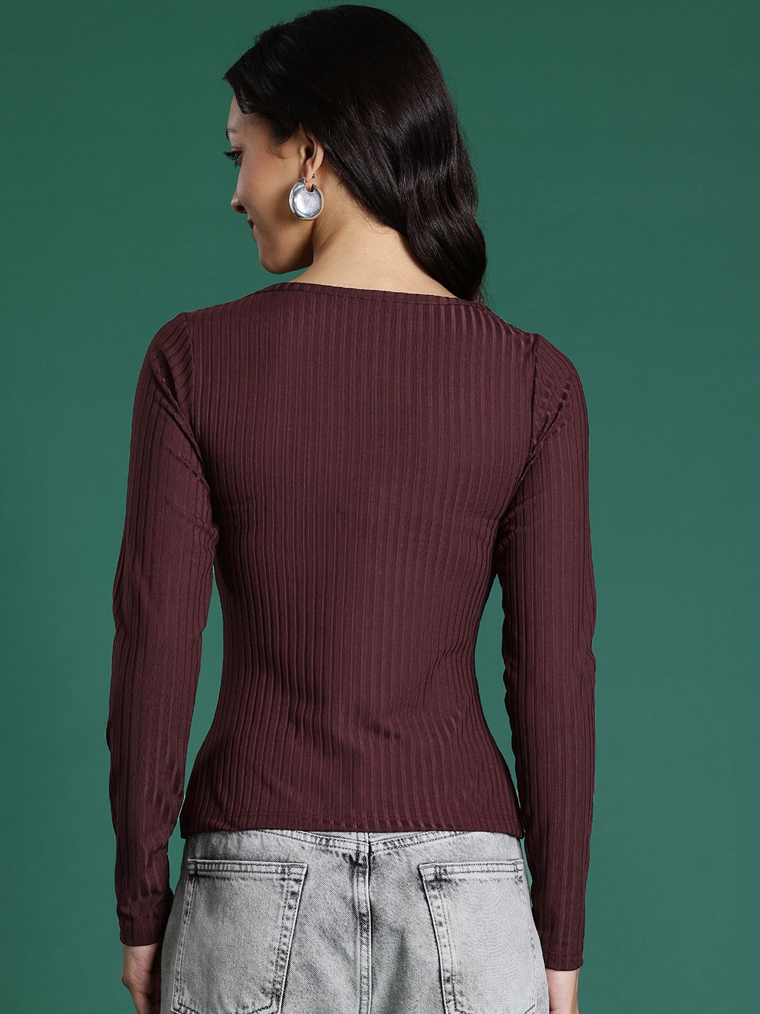 DressBerry Ribbed Scoop Neck Top
