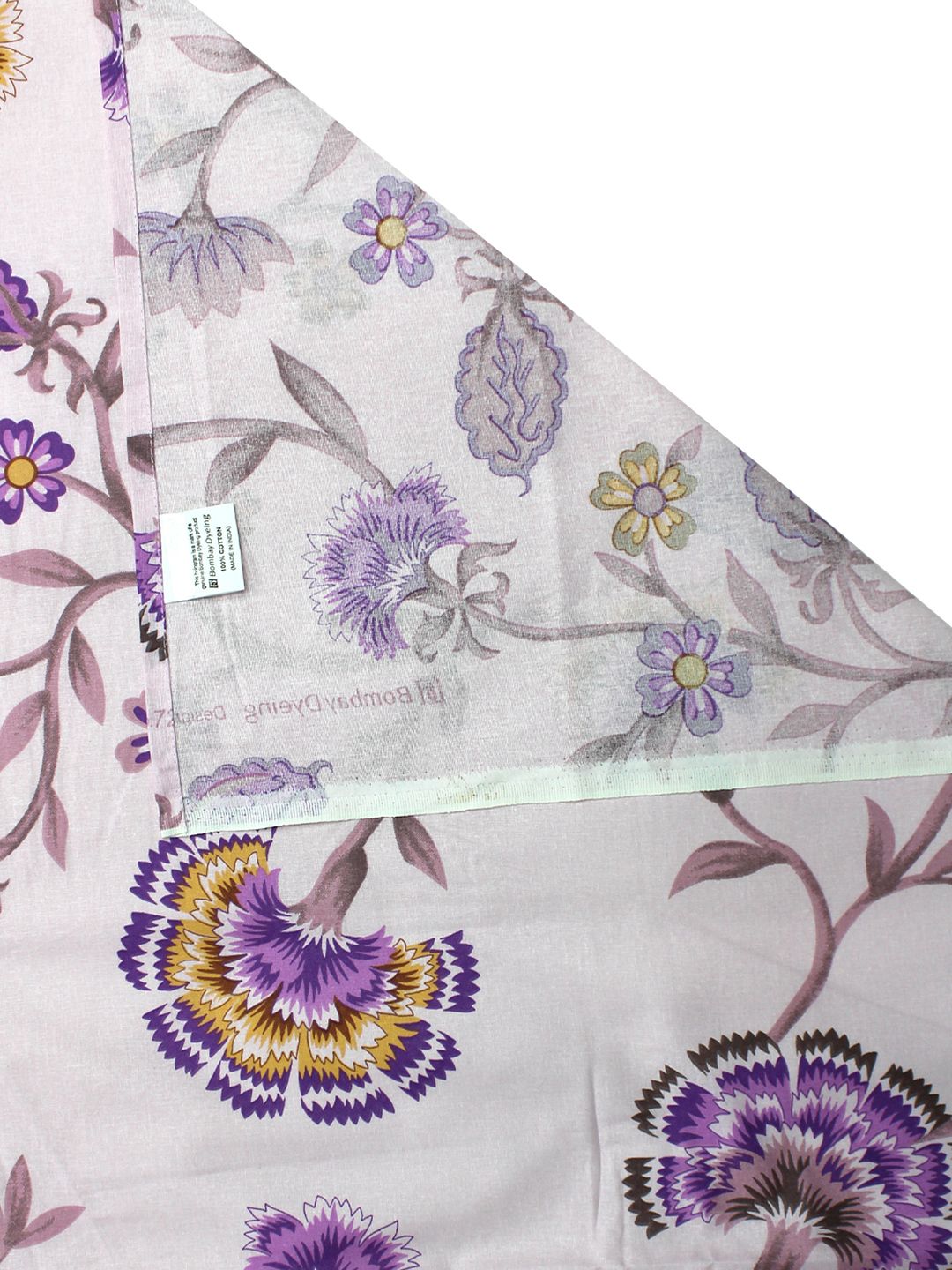 BOMBAY DYEING Ivyrose Blue & Green Floral Cotton 110 TC Queen Bedsheet & 2 Pillow Covers
