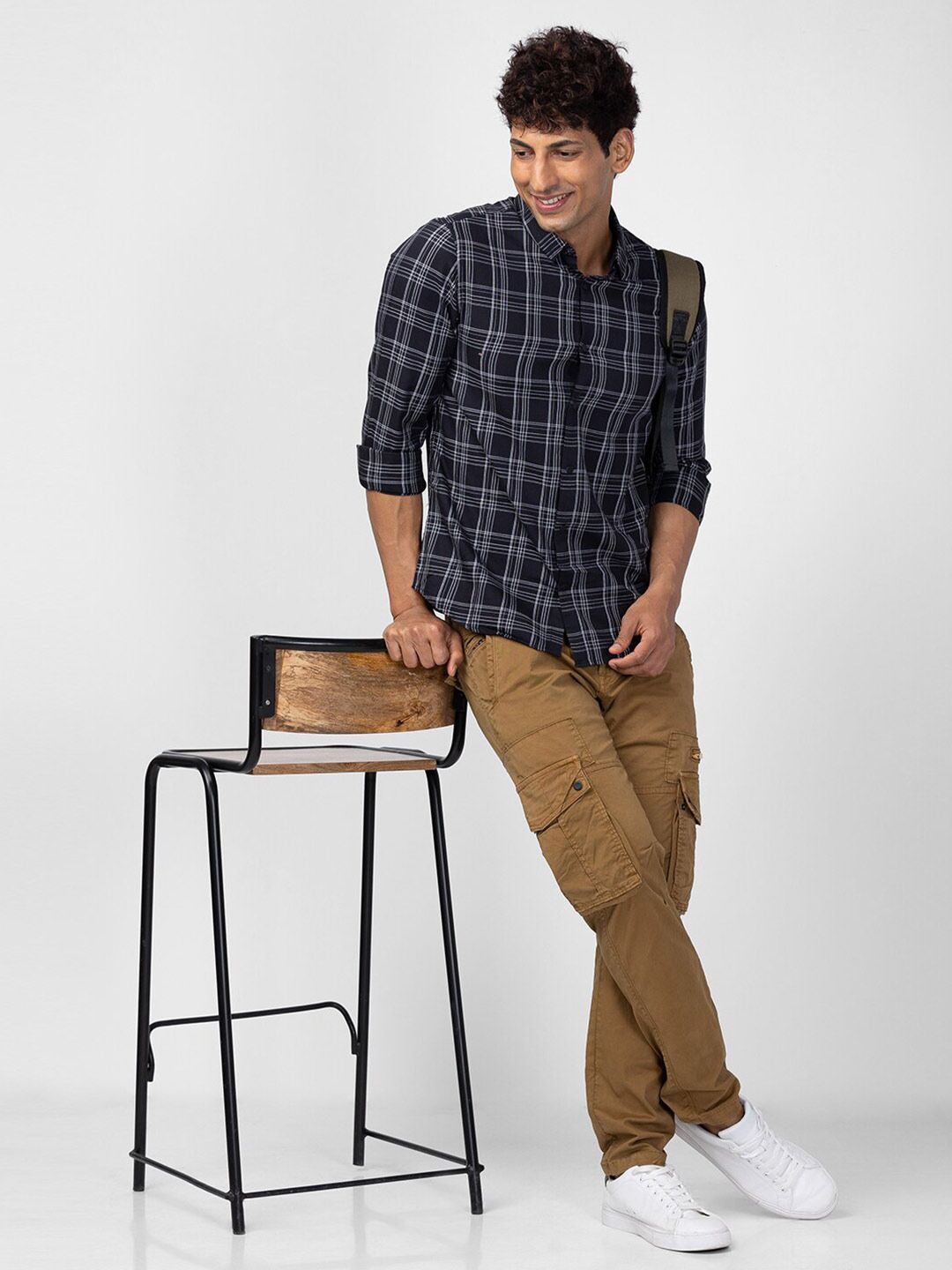 SPYKAR Men Classic Slim Fit Tartan Checked Pure Cotton Casual Shirt