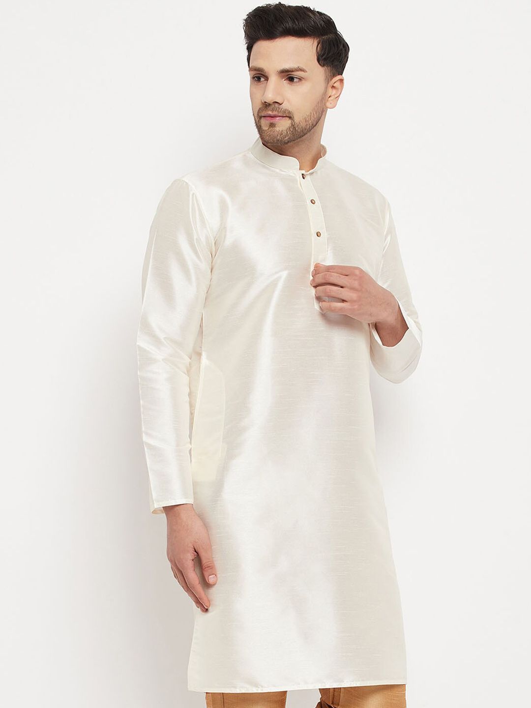 VASTRAMAY Mandarin Collar Straight Kurta