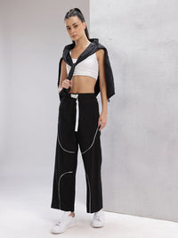 HRX by Hrithik Roshan Women Lifestyle Track Pants with Contrast Piping