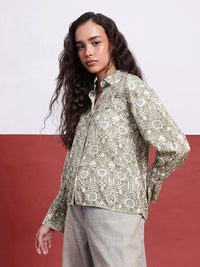 DressBerry Indie Vibes Printed Shirt Style Top