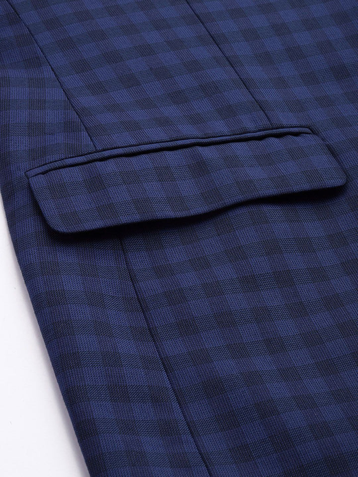 Raymond Contemporary Fit Checked Single-Breasted Formal Blazer