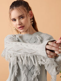 STREET 9 Cable Knit Acrylic Pullover