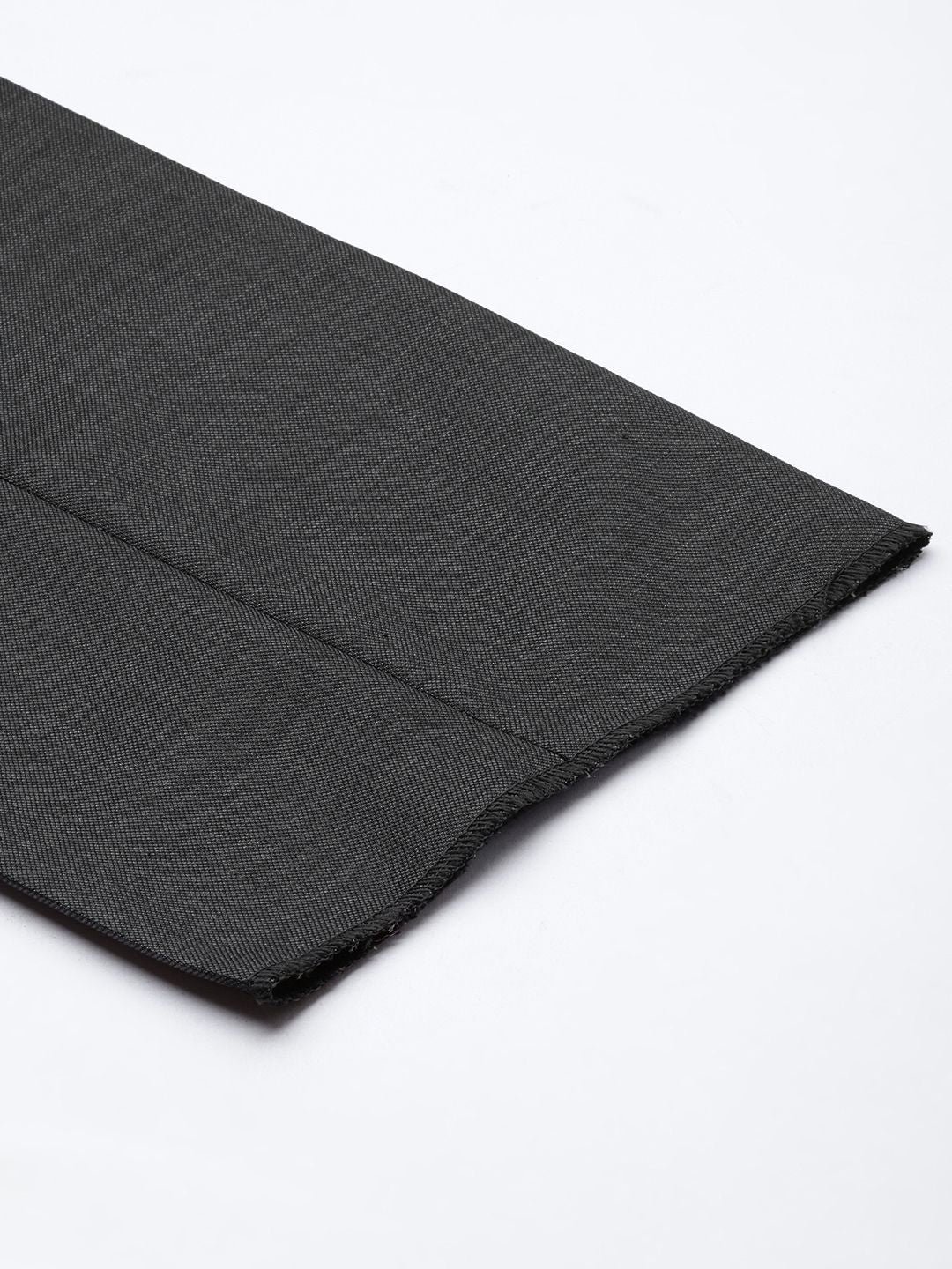 Raymond Men Charcoal Grey Textured Slim Fit Formal Trousers