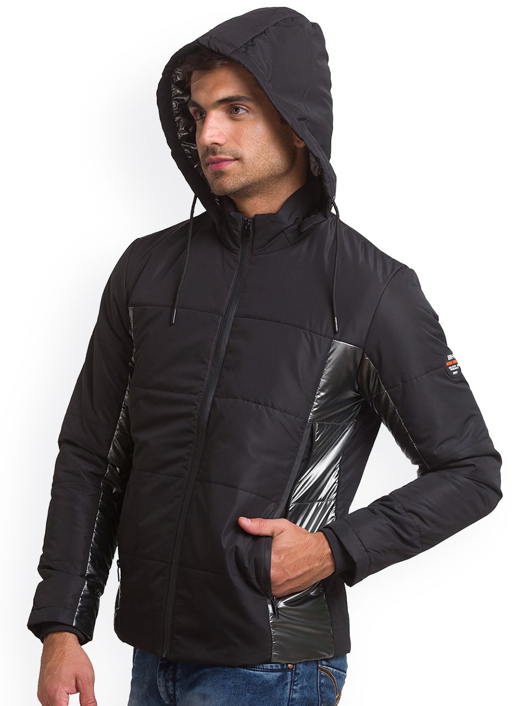 Being Human Men Black Solid Padded Jacket