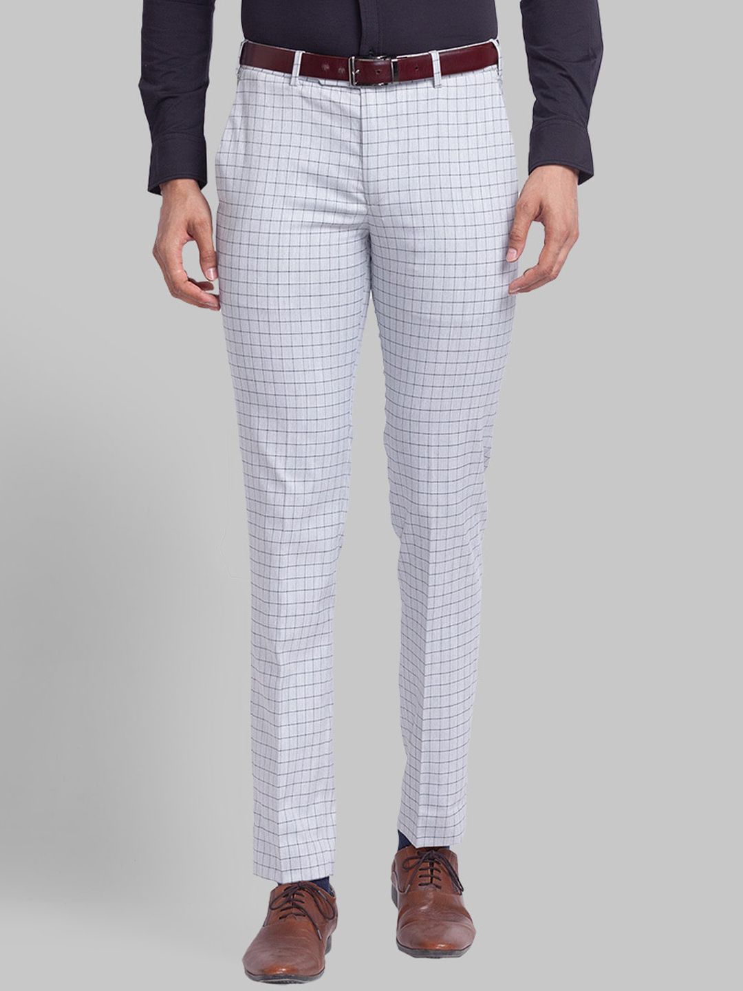 Park Avenue Men Checked Formal Trousers