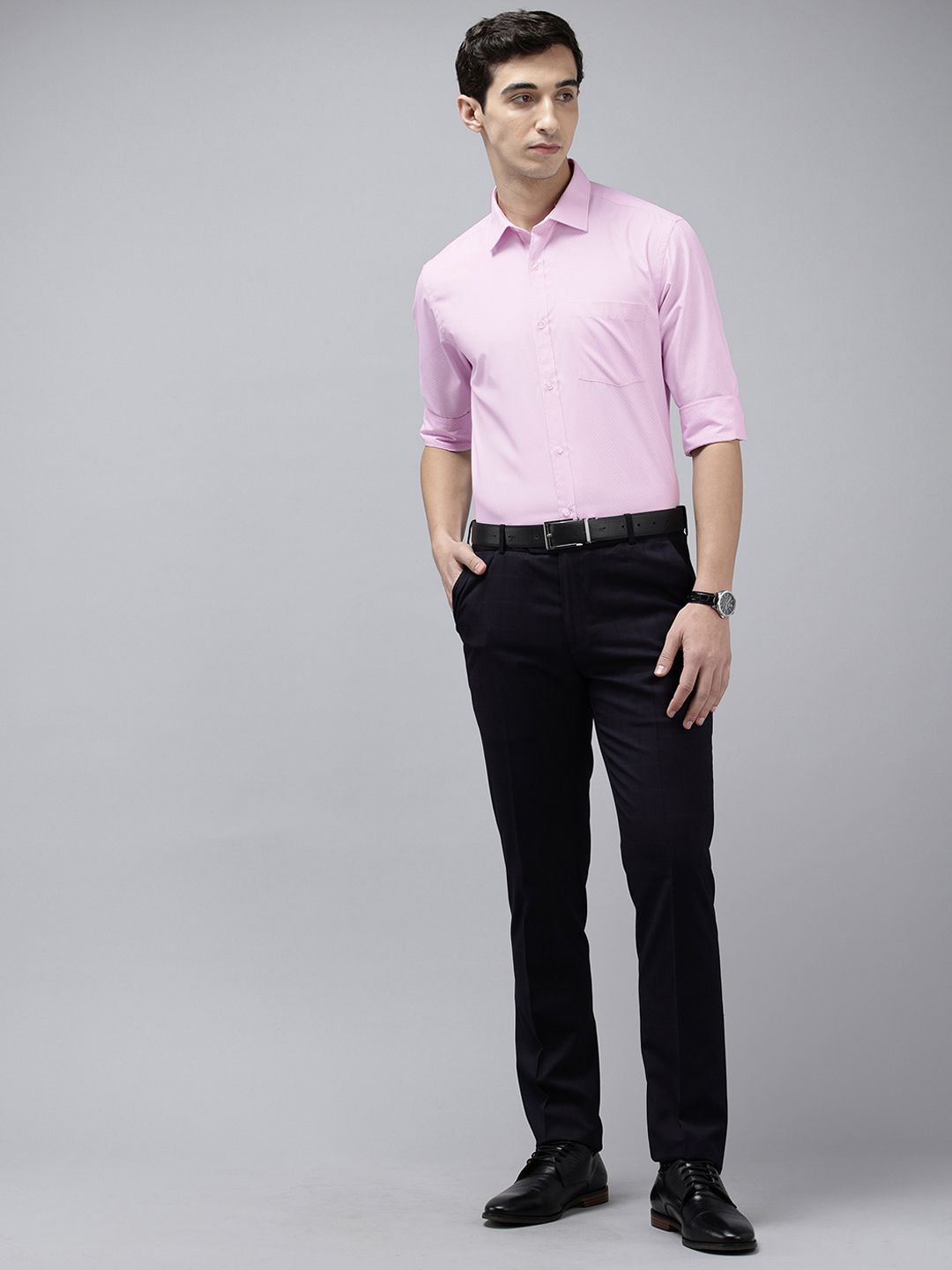 Park Avenue Slim Fit Self Designed Formal Shirt
