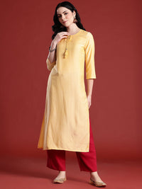 Anouk Tie-Up Neck Striped Kurta