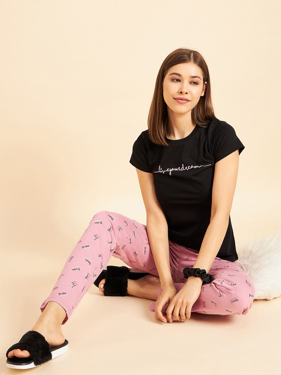 Sweet Dreams Geometric Printed Pure Cotton Night suit