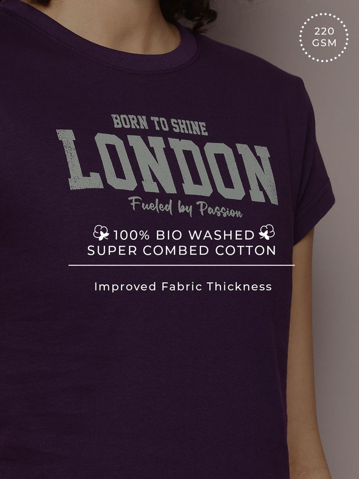 DILLINGER Women Regular Cropped Varsity Printed Tshirt