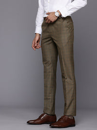 Raymond Men Checked Slim Fit Formal Trousers