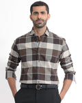 RARE RABBIT Men Newton Checked Slim Fit Classic Cotton Shirt