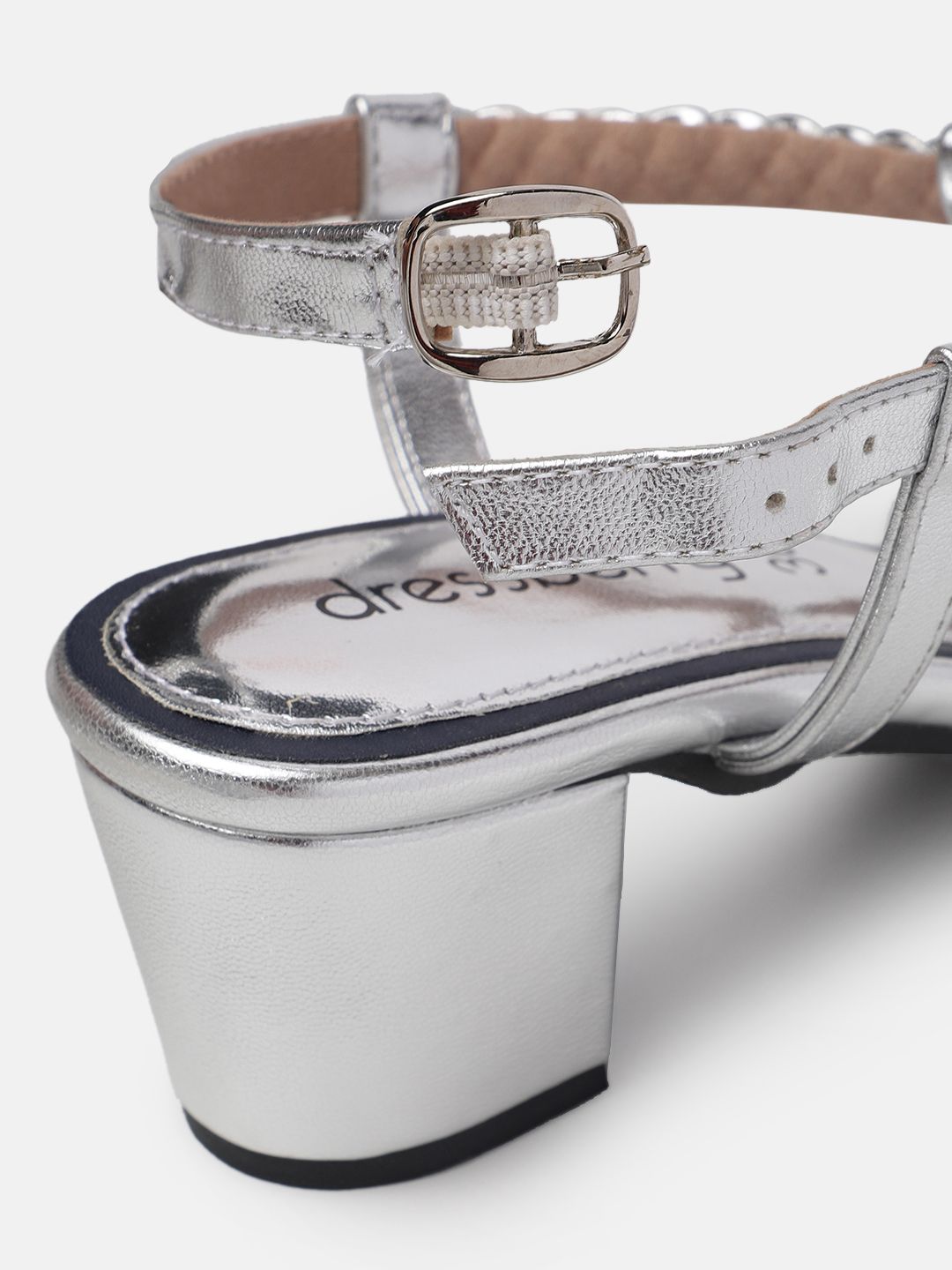 DressBerry Braided Design T-strap Block Heels