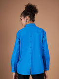 SASSAFRAS Spread Collar Opaque Back Placket Detail Casual Pure Cotton Shirt