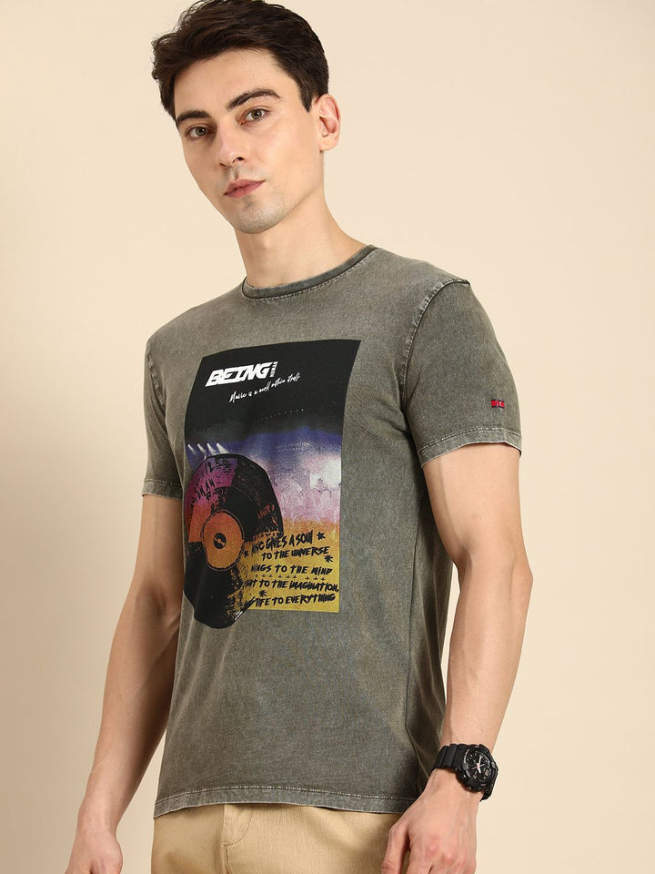 Being Human Men Graphic Printed Pure Cotton T-shirt