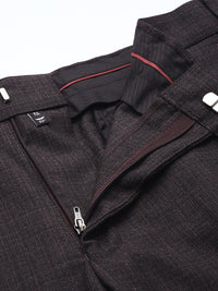 Park Avenue Men Checked Formal Trousers