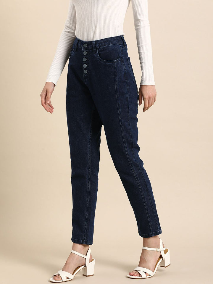 all about you Women Barrel Fit Mid-Rise Stretchable Jeans