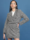 Tokyo Talkies Tweed Cropped Blazer With Mini Skirt Co-Ords