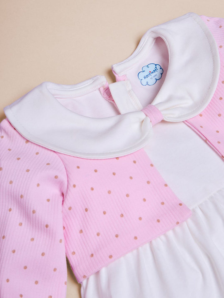 Nauti Nati Girls Polka Dot Cotton  Peter Pan Collar A-Line Dress