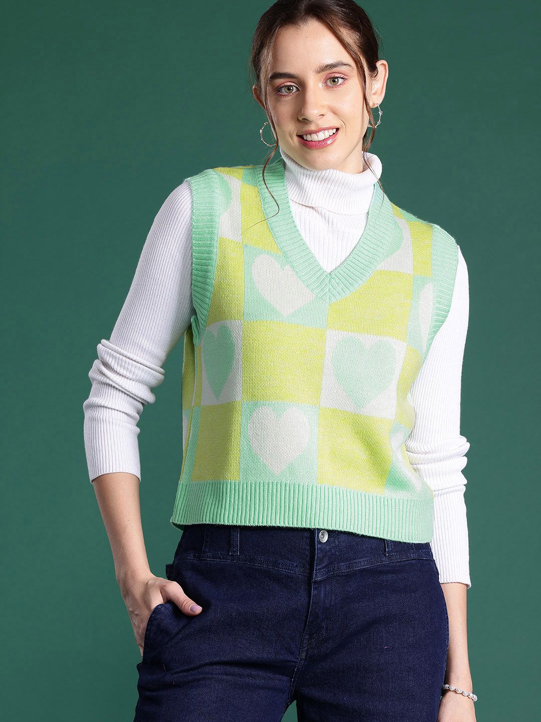 DressBerry Conversational Acrylic Sweater Vest