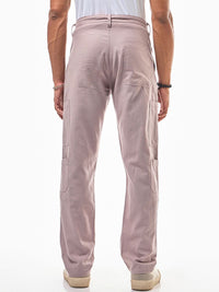Bewakoof Men's Mauve Cargo Linen Pants