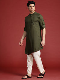 Anouk Roll-Up Sleeves Asymmetric Kurta