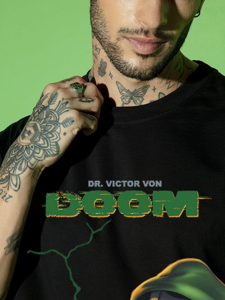 Bewakoof Men Graphic Printed Round Neck Pure Cotton Oversized Marvel T-shirt